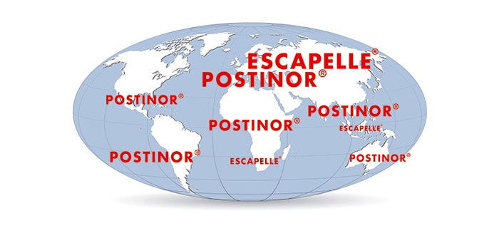 ESCAPELLE and POSTINOR worldwide